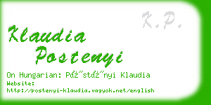 klaudia postenyi business card